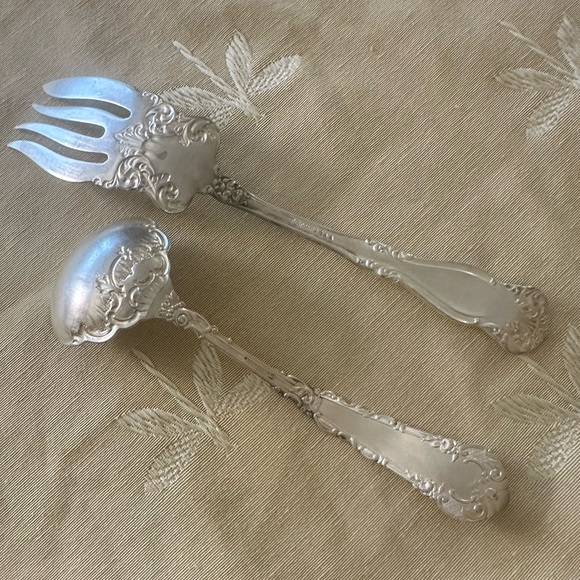 Set of 2 Vintage WM Rogers ⭐️ Large Meat Serving Fork & Gravy Ladle. - Picture 5 of 9